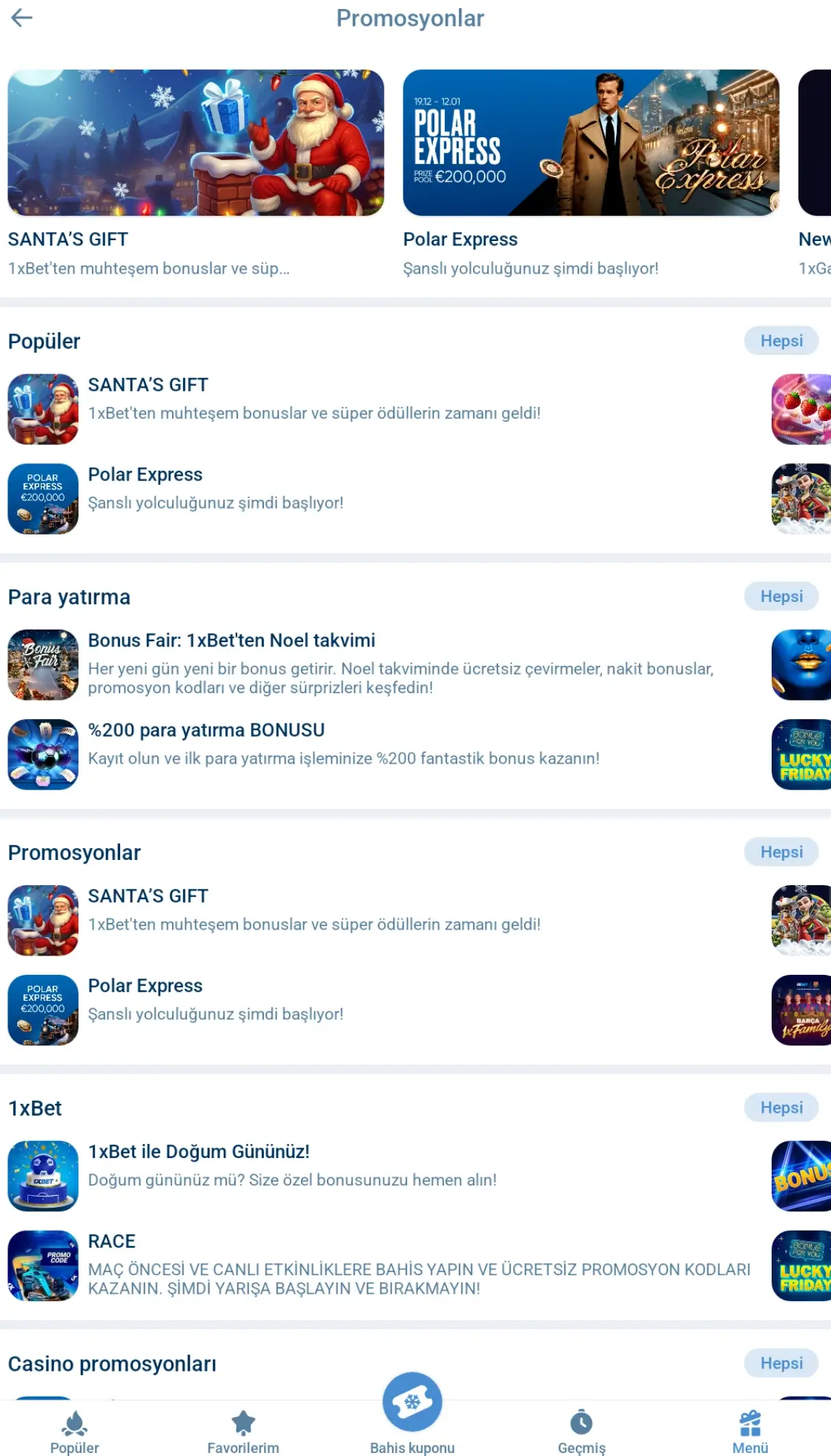 1xBet mobil bonus ve promosyonlar